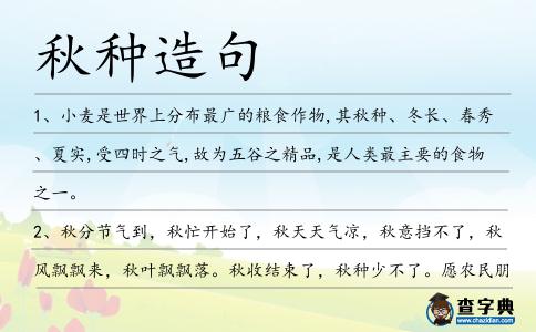 秋種造句
