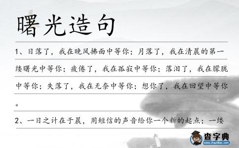 曙光造句