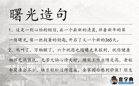 曙光造句