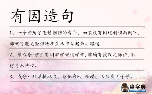 有因造句