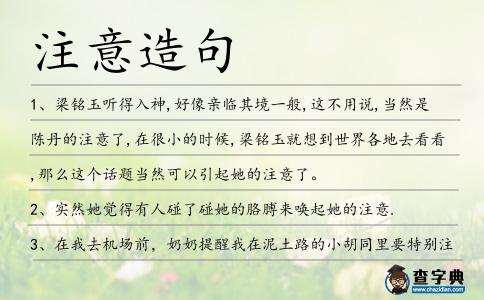 注意造句