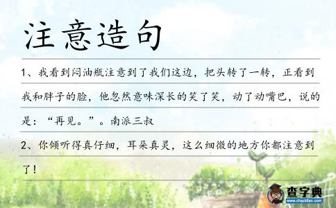 注意造句