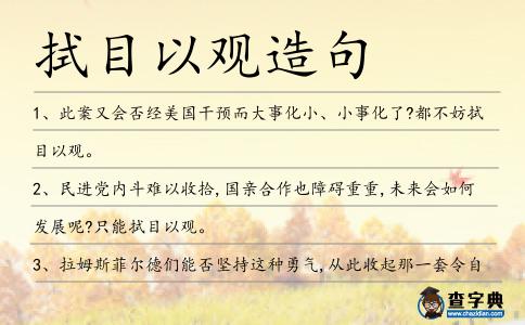 拭目以觀造句