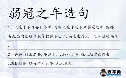 弱冠之年造句