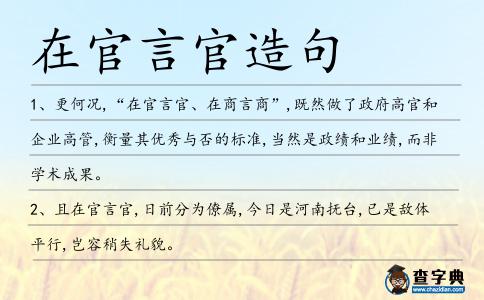 在官言官造句