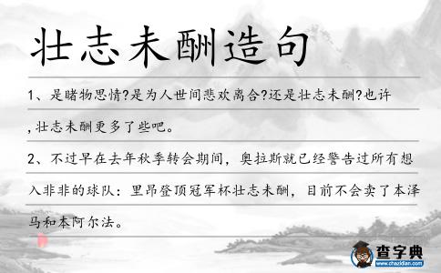 壯志未酬造句