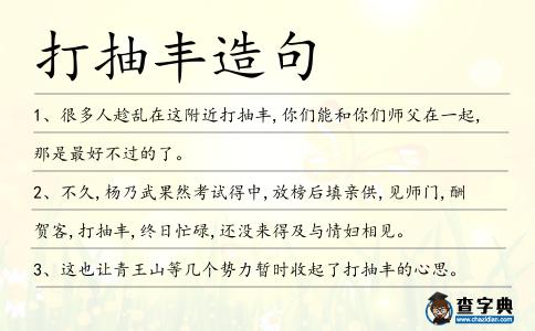 打抽豐造句