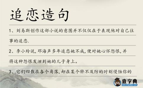 追戀造句