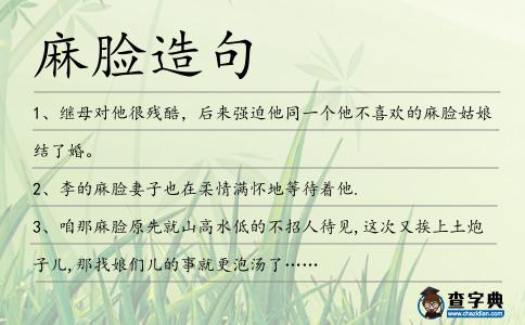 麻臉造句
