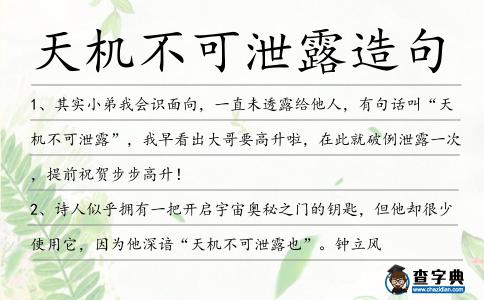 天機(jī)不可泄露造句