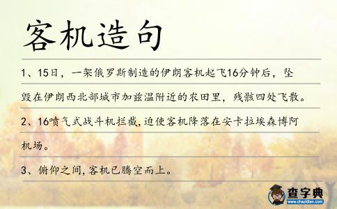 客機(jī)造句