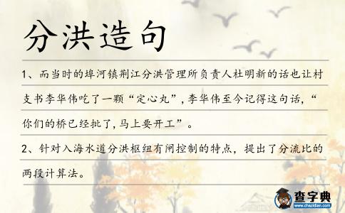 分洪造句