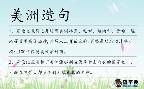 美洲造句