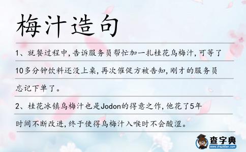梅汁造句