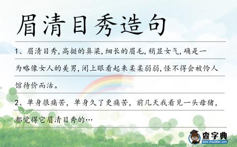 眉清目秀造句