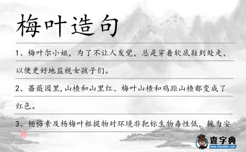 梅葉造句