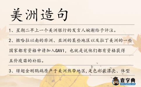 美洲造句