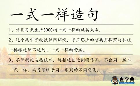 一式一樣造句