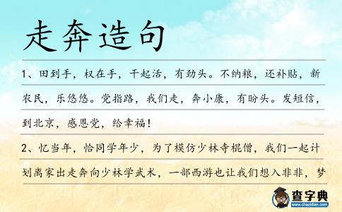 走奔造句
