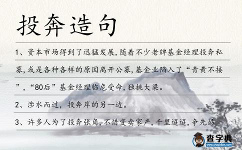 投奔造句
