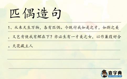 匹偶造句