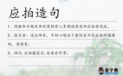 應(yīng)拍造句