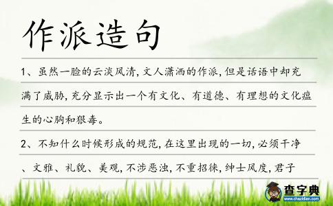 作派造句