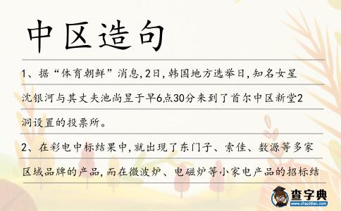 中區造句