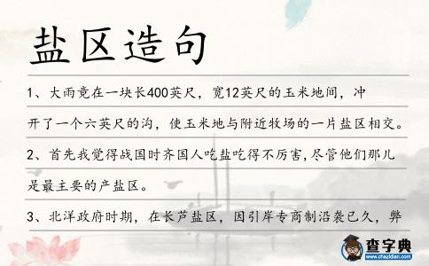 鹽區(qū)造句