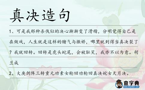 真決造句
