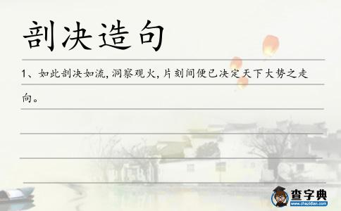 剖決造句