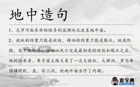 地中造句