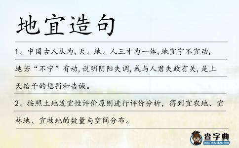 地宜造句