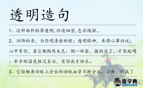 透明造句