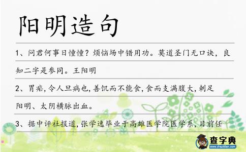 陽明造句