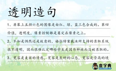 透明造句