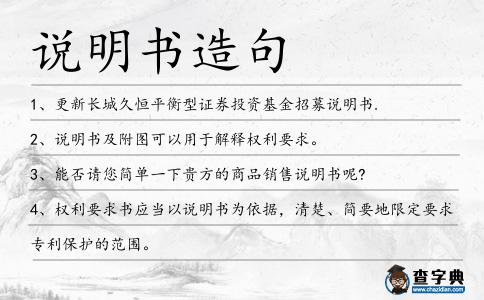 說明書造句