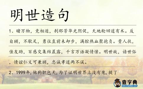 明世造句