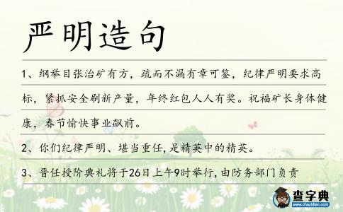 嚴(yán)明造句