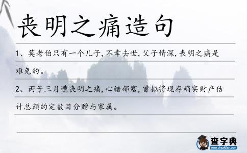 喪明之痛造句