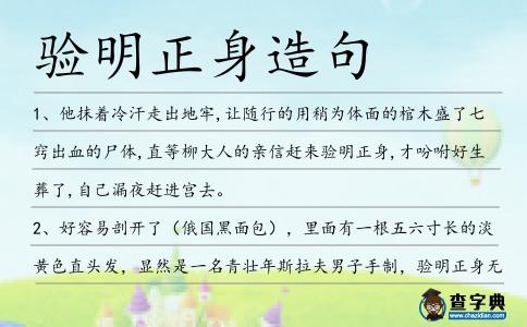 驗明正身造句