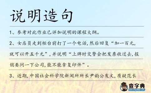 說明造句
