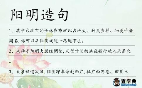 陽明造句
