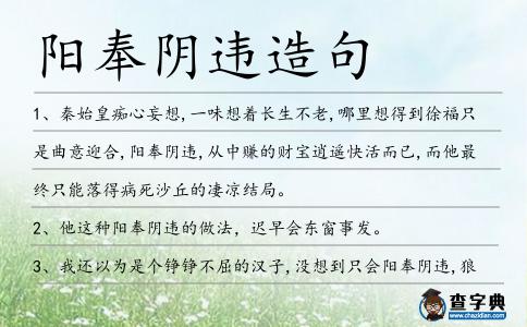 陽奉陰違造句