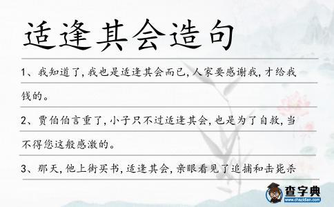 適逢其會造句