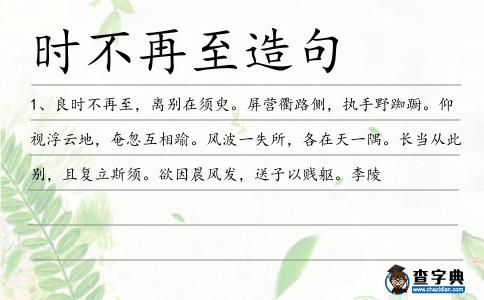 時不再至造句