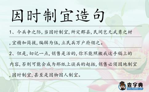 因時制宜造句
