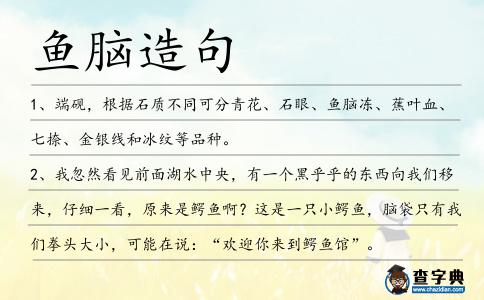 魚腦造句