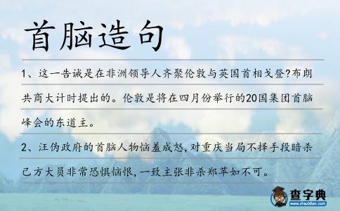 首腦造句