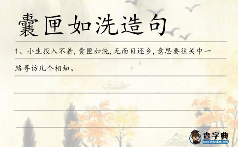 囊匣如洗造句